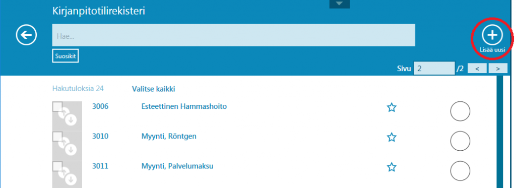 1.lisää uusi