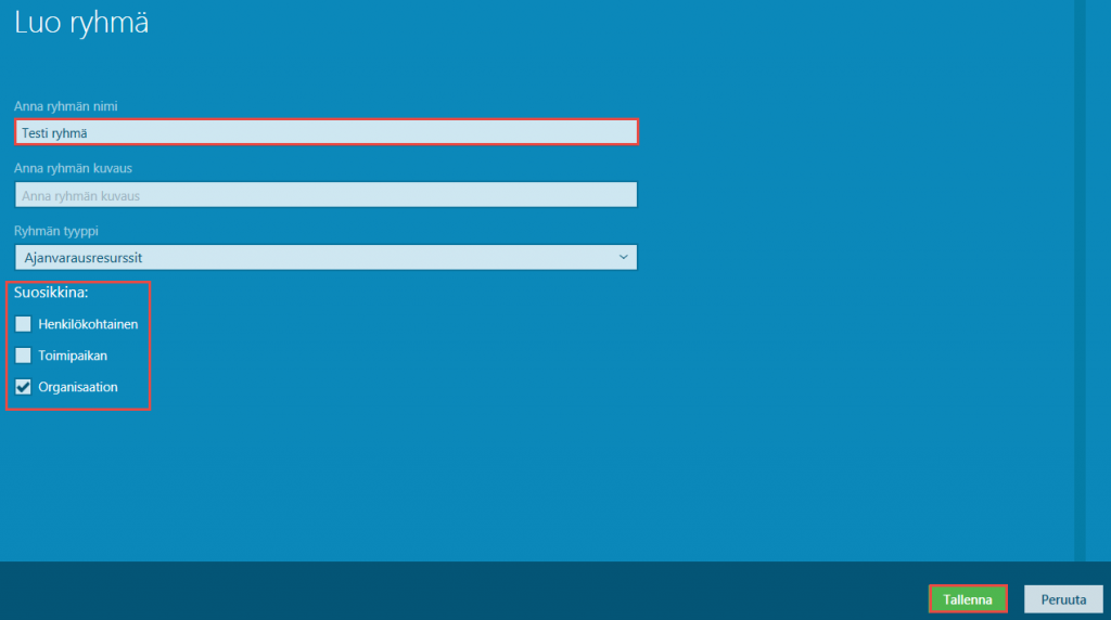 4 tallenna ryhmä