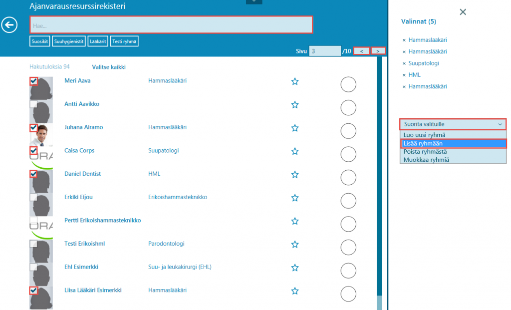 5. lisää ryhmään