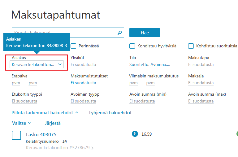 Maksutapahtumat 2