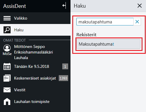 Maksutapahtumat